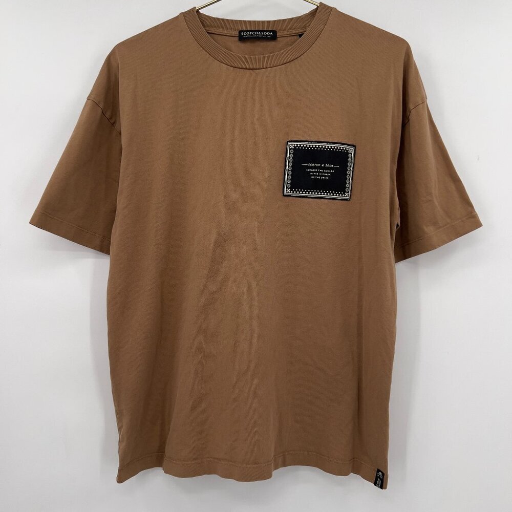 Scotch & Soda Brown Short Sleeve Logo Patch Tee